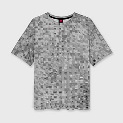 Женская футболка оверсайз Серый текстурированный кубики