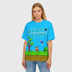 Футболка оверсайз женская Duck hunt dog, цвет: 3D-принт — фото 2