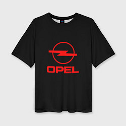 Женская футболка оверсайз Opel red logo auto