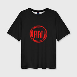 Женская футболка оверсайз FIAT logo red