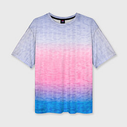 Футболка оверсайз женская Tie-dye color gradient: pink-blue, цвет: 3D-принт