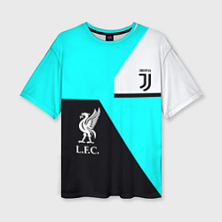 Женская футболка оверсайз Juventus x Liverpool geometry