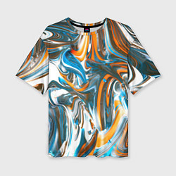 Женская футболка оверсайз Иллюзия смешанных абстрактных красок