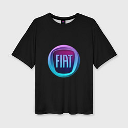 Женская футболка оверсайз FIAT logo neon