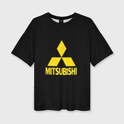 Женская футболка оверсайз Mitsubishi logo yelow