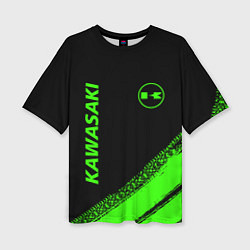 Женская футболка оверсайз Kawasaki - logo