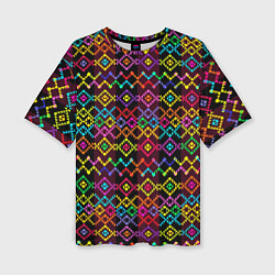 Женская футболка оверсайз Этнический геометрический узор