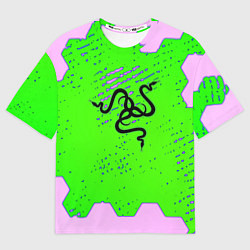 Женская футболка оверсайз Razer pattern geometry