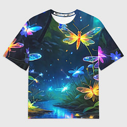 Футболка оверсайз женская Сказочный лес - бабочки, цвет: 3D-принт