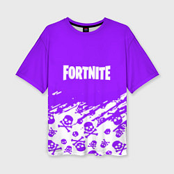 Женская футболка оверсайз Fortnite skull pattern