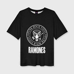 Футболка оверсайз женская Ramones rock logo, цвет: 3D-принт