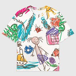 Женская футболка оверсайз Детский принт