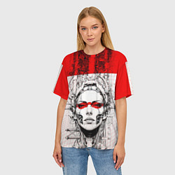 Футболка оверсайз женская Футуристичная женщина-андроид, цвет: 3D-принт — фото 2