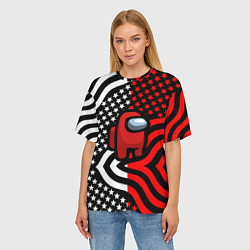Футболка оверсайз женская Among us usa style, цвет: 3D-принт — фото 2
