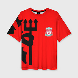 Футболка оверсайз женская Liverpool fc sport steel, цвет: 3D-принт