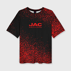 Женская футболка оверсайз Jac motors чёрно-красный