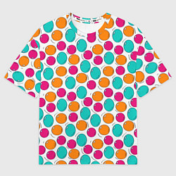 Футболка оверсайз женская Паттерн с цветными пузырями, цвет: 3D-принт