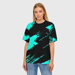 Футболка оверсайз женская Неоновые краски текстура, цвет: 3D-принт — фото 2