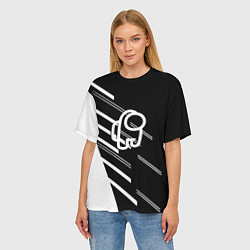 Футболка оверсайз женская Among us pattern sport, цвет: 3D-принт — фото 2