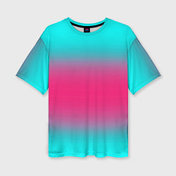 Женская футболка оверсайз Градиент текстура неон