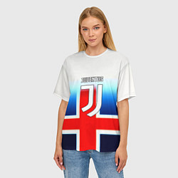 Футболка оверсайз женская Ювентус анг, цвет: 3D-принт — фото 2