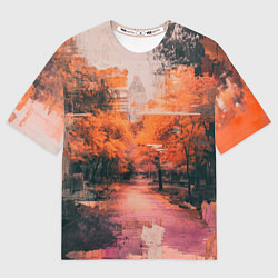 Футболка оверсайз женская Винтажные осенние улицы, цвет: 3D-принт