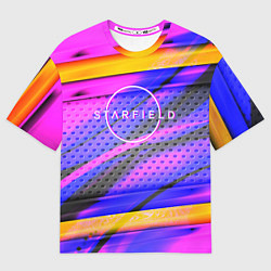 Женская футболка оверсайз Starfield geometry game