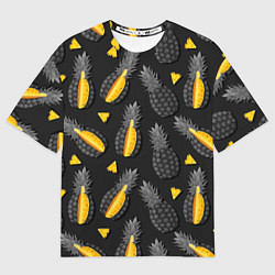 Футболка оверсайз женская Ананасный паттерн, цвет: 3D-принт