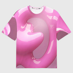 Женская футболка оверсайз Розовые краски абстракция