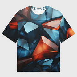 Женская футболка оверсайз Синие и янтарные камни