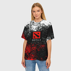 Футболка оверсайз женская Dota 2 брызги красок, цвет: 3D-принт — фото 2