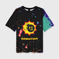 Женская футболка оверсайз Serious Sam краски текстура