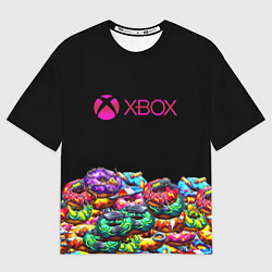 Женская футболка оверсайз Xbox пончики