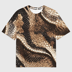 Женская футболка оверсайз Красивая змеиная кожа