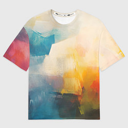 Женская футболка оверсайз Живопись мазками