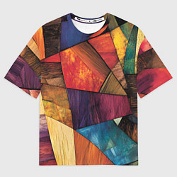 Женская футболка оверсайз Мозайка геометрическая