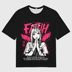 Футболка оверсайз женская Пауэр ангел - Человек бензопила, цвет: 3D-принт