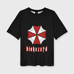 Женская футболка оверсайз Biohazard logo