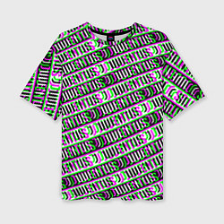 Футболка оверсайз женская Juventus glitch pattern, цвет: 3D-принт