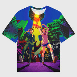Футболка оверсайз женская Dandadan: Момо и Кэн, цвет: 3D-принт