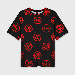 Футболка оверсайз женская Twenty one pilots rose pattern, цвет: 3D-принт