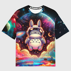 Женская футболка оверсайз Тоторо в открытом космосе - нейроарт