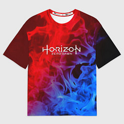 Женская футболка оверсайз Horizon zero dawn fire gradient