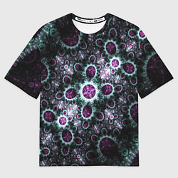 Женская футболка оверсайз Фрактальный узор геометрия