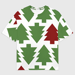 Женская футболка оверсайз Елочный новый год
