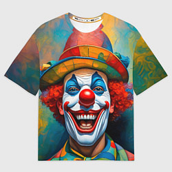 Футболка оверсайз женская Нейросеть - безумный клоун, цвет: 3D-принт