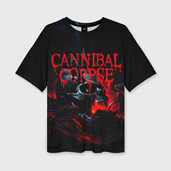 Футболка оверсайз женская Cannibal Corpse кровавый череп, цвет: 3D-принт