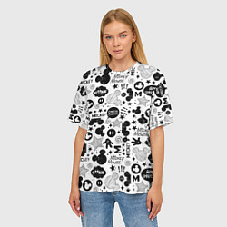 Футболка оверсайз женская Микки Маус узор, цвет: 3D-принт — фото 2