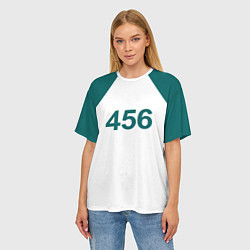 Футболка оверсайз женская Игра в кальмара 456, цвет: 3D-принт — фото 2