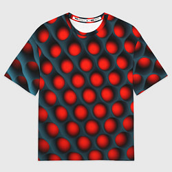 Футболка оверсайз женская Оптическая иллюзия красная броня, цвет: 3D-принт